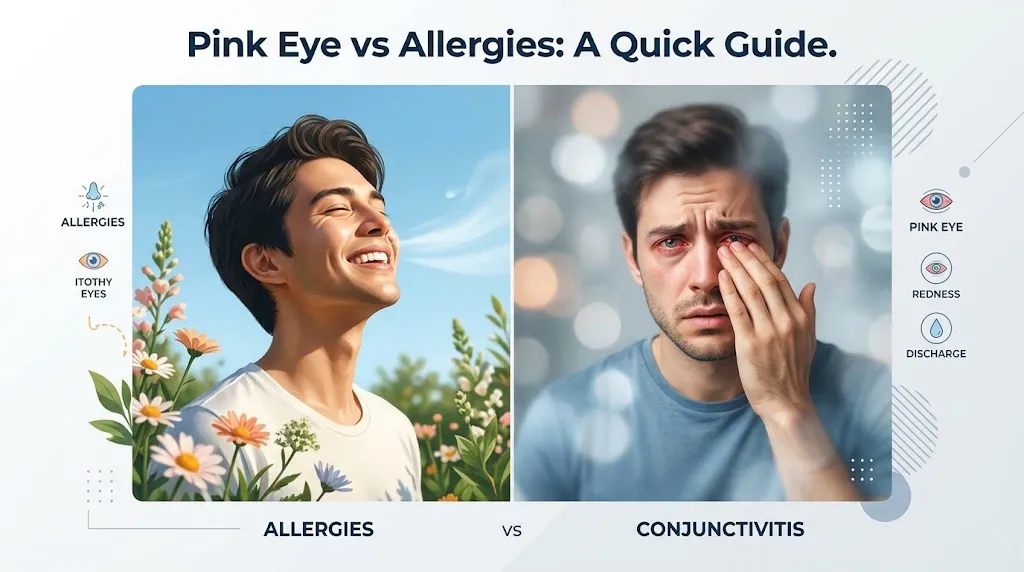 pink eye vs allergies
